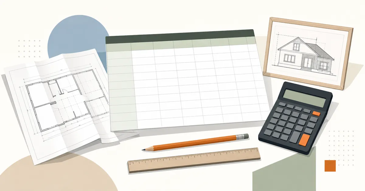 Handwerker vergleicht eine Excel-Tabelle mit einer Kalkulationssoftware auf zwei Bildschirmen