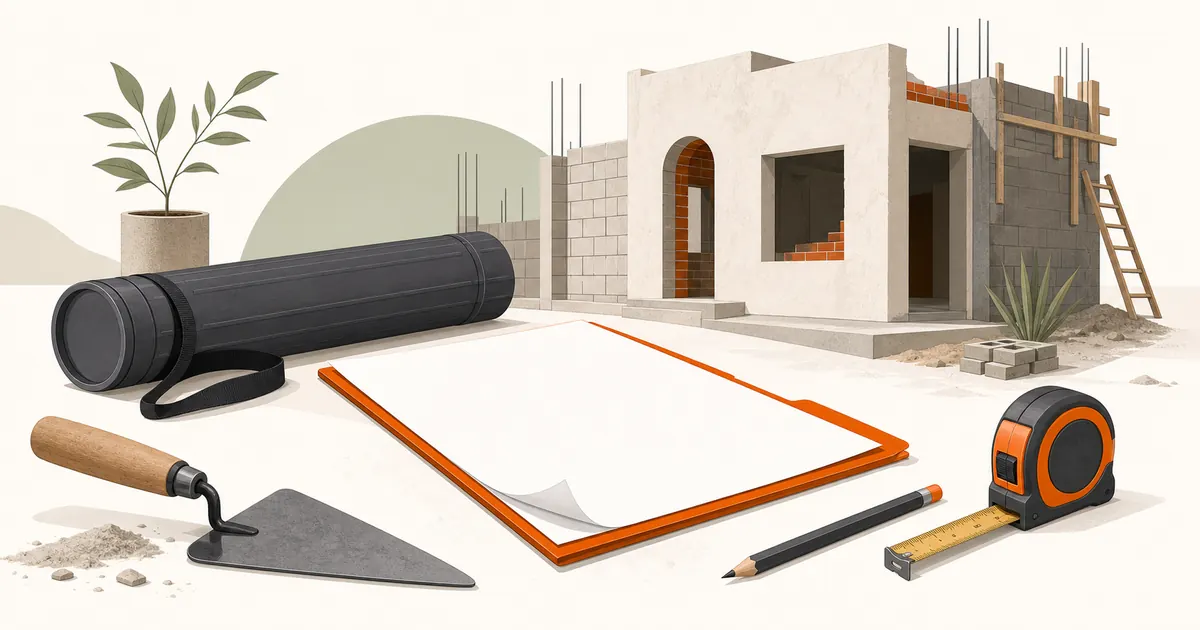 Contractor reviewing a professional PDF construction estimate with project plans