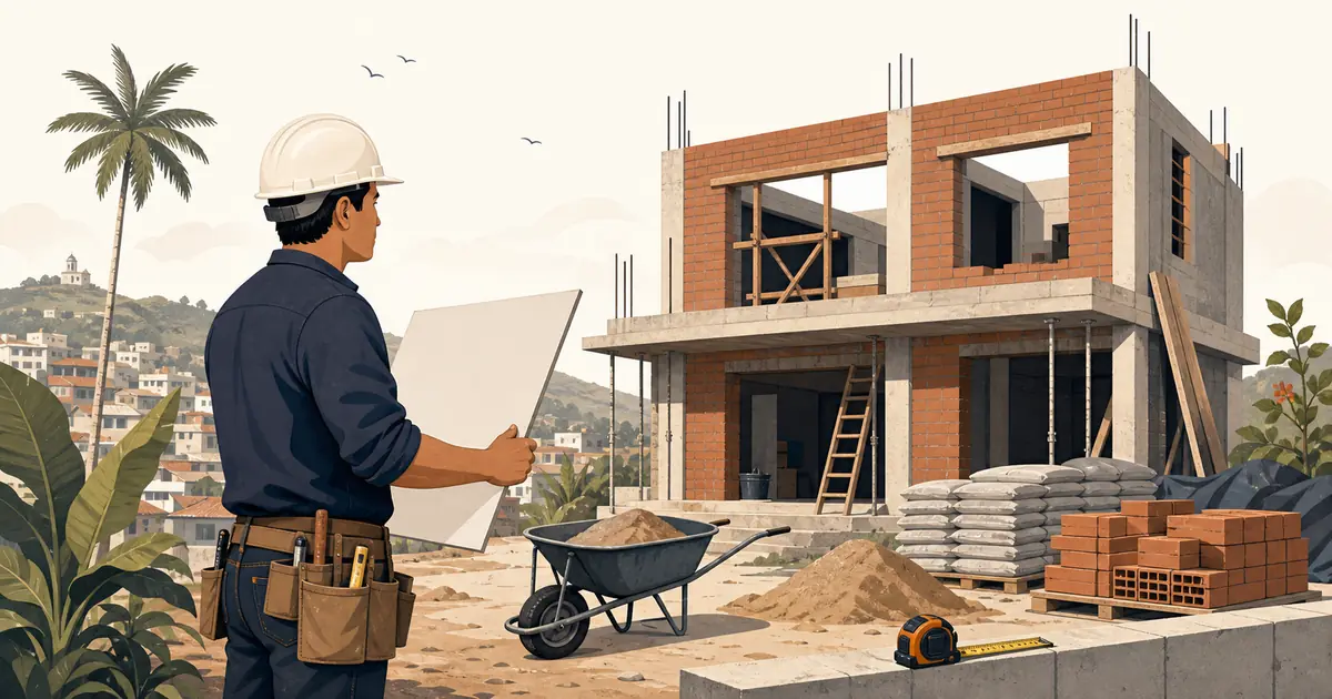 Independent construction contractor organizing estimates and projects